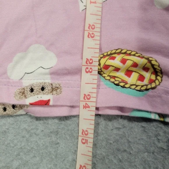 Nick & Nora 2-piece PJ Coat Set Baking Monkey Monkies Size X-Small Pink - Picture 8 of 16